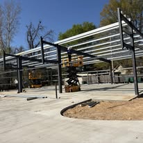 Steel frame fabrication work in progress by Southern Custom Fabrication